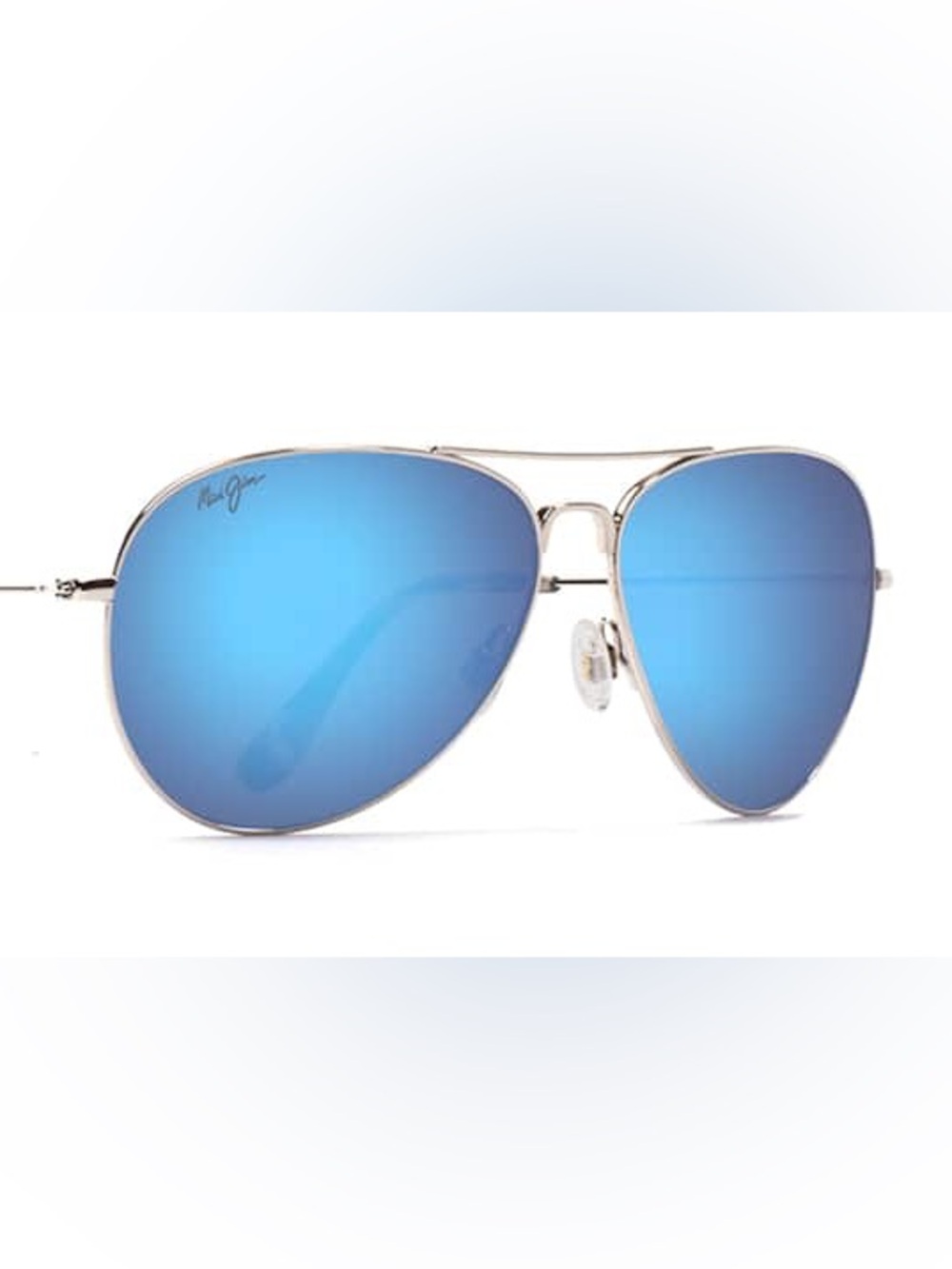 Maui Jim Mavericks Sunglasses. Silver with Blue Hawaii tint.